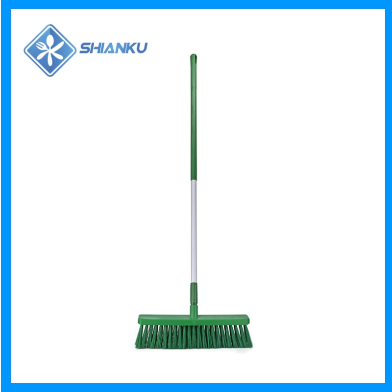 Shianku Food Grade Strong and Durable Plastic Push Broom Industrial Sweeping Broom