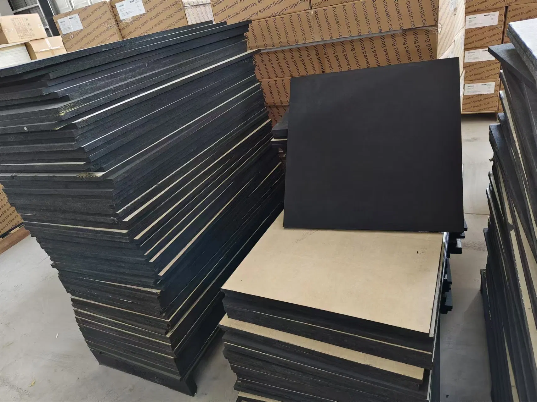 Factory Supply Fireproof Black Rockwool Acoustic Suspended Insulated Ceiling Panels