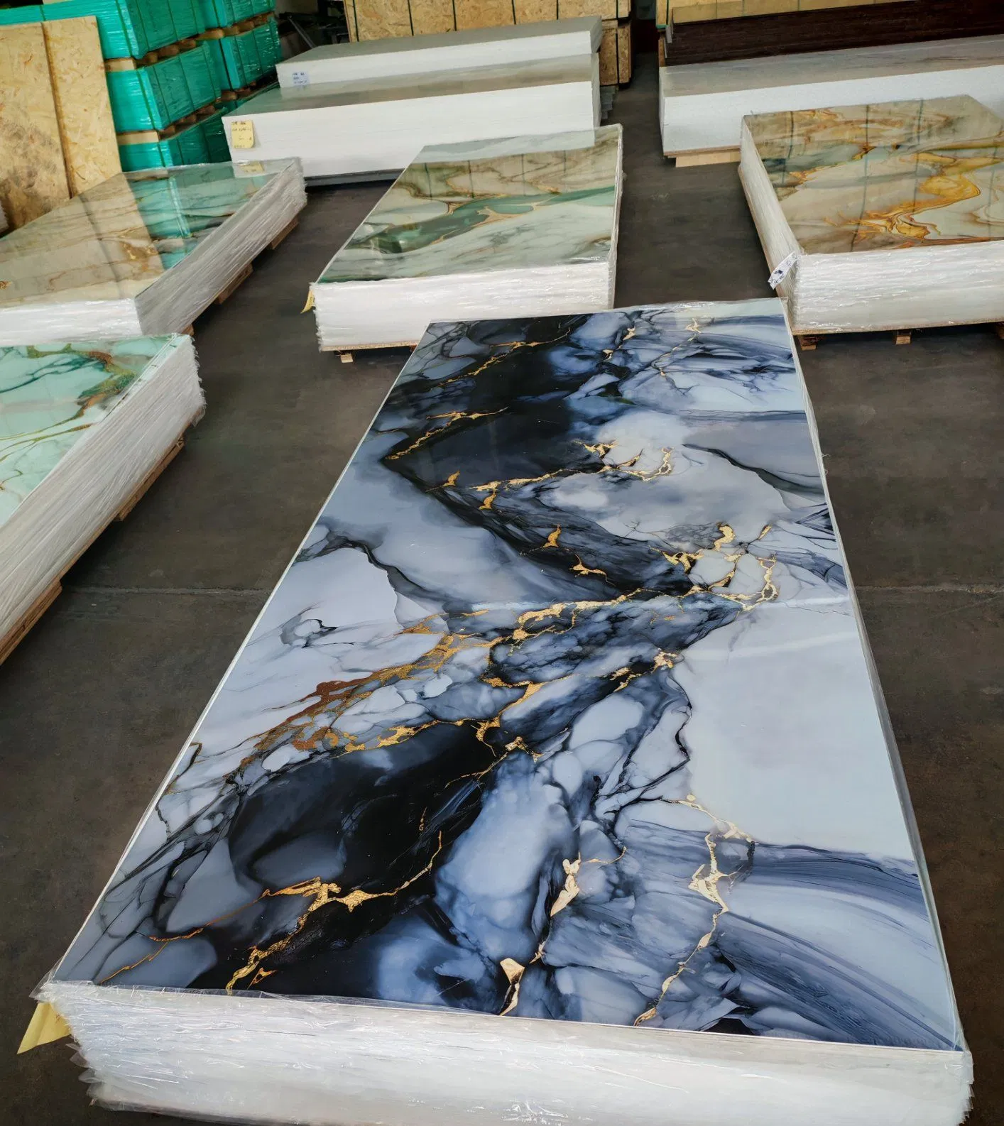 Decoration Waterproof PVC Marble Sheet for Bathroom with High Glossy Wallboard