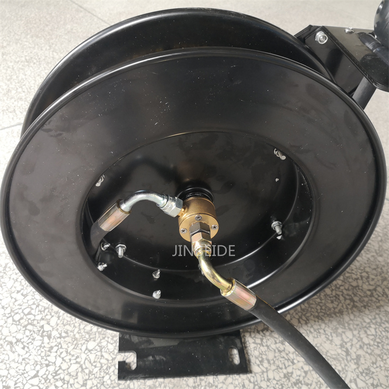 10 Meters Hydraulic Grease Hose Reel Retractable Auto Air Hose Reel Wall Mounted High Pressure Oil Hose Reel