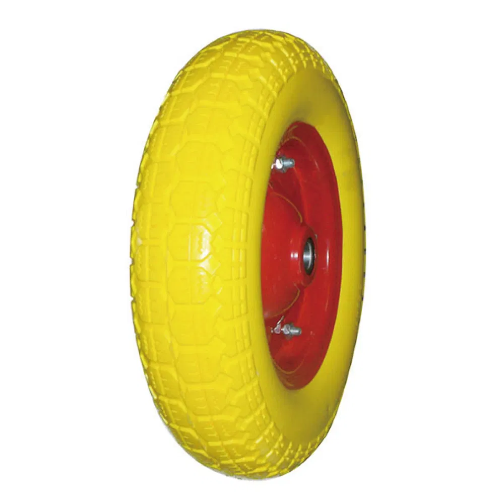 16" Flat Free Solid PU Wheelbarrow Wheel