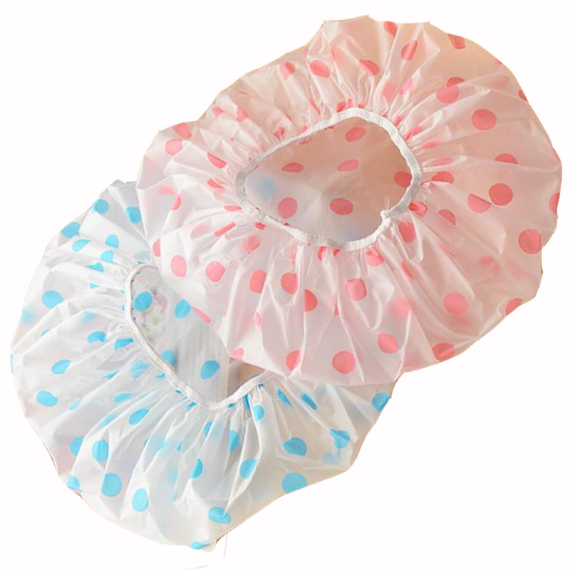Disposable PE Shower Cap with Cherry Design