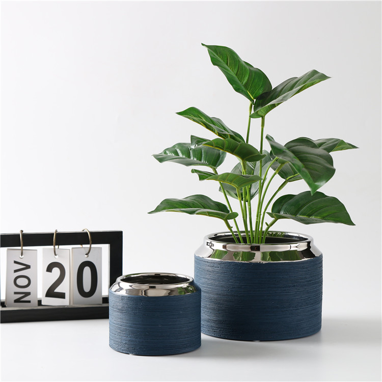 Decorative Ornaments Garden Indoor Blue Ceramic Planter Pot