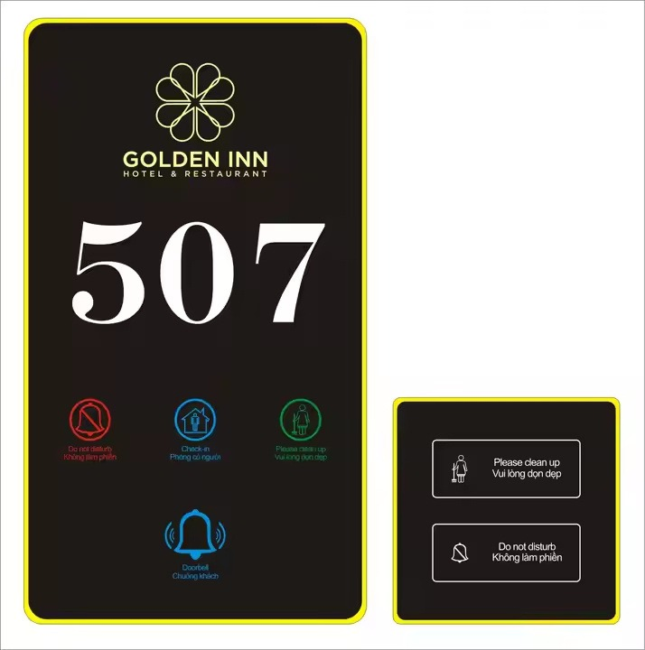 Hotel Room Number Doorplate LED Door Plate Dnd Switch with Doorbell Free Logo Customed Mur System Do Not Disturb Sign Doorplates