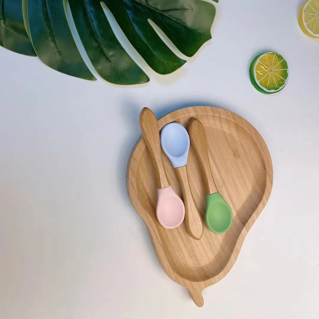 100% Natural Bamboo Plate Pear Pattern