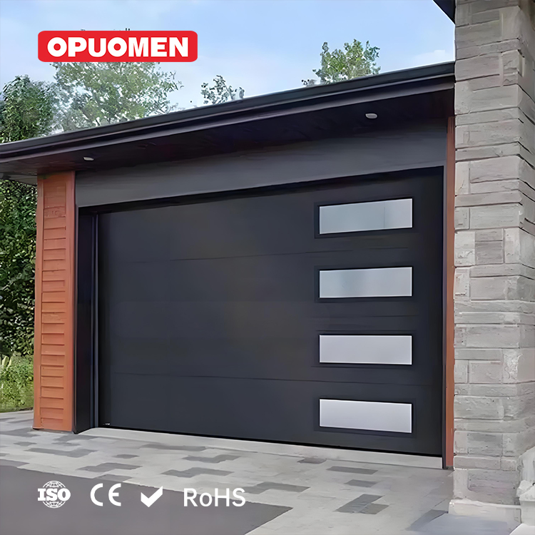 Transparent Wooden Garage Door 1 Car CSR Garage Folding Doors