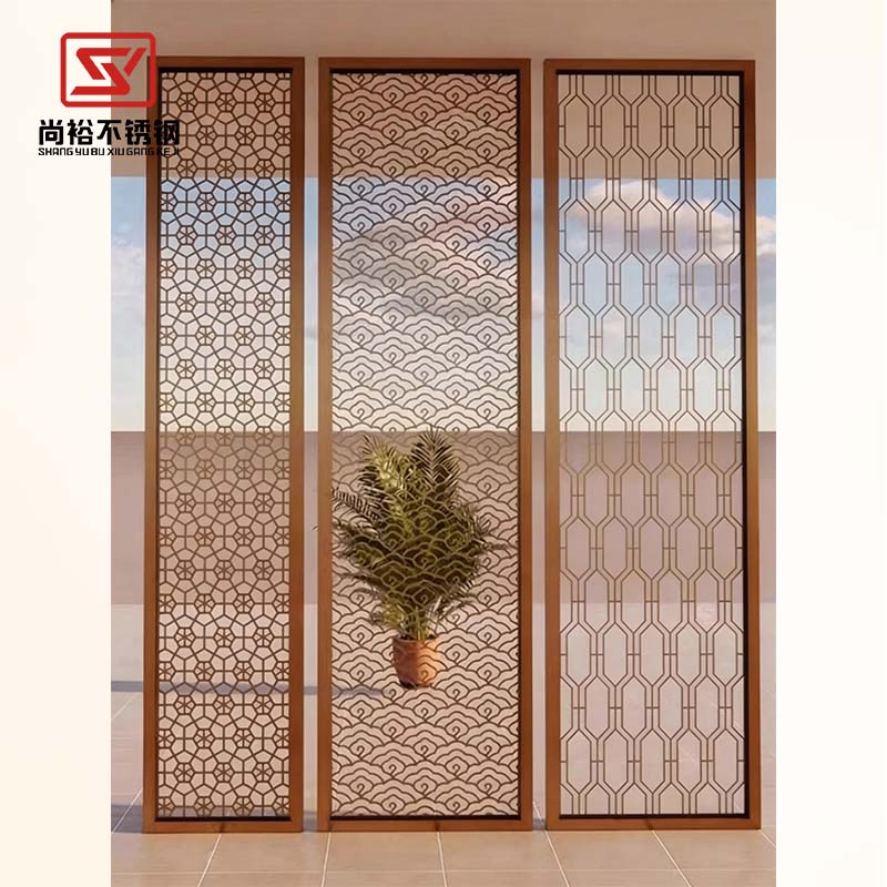 Elegant Laser Cut Stainless Steel Room Divider for Modern Living Spaces