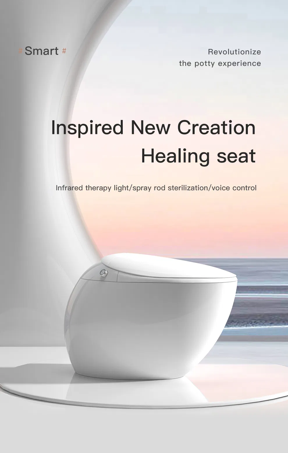 Egg Shape Smart Toilet Automatic Toilet Bowl Wc Intelligent Toilet One Piece Toilet