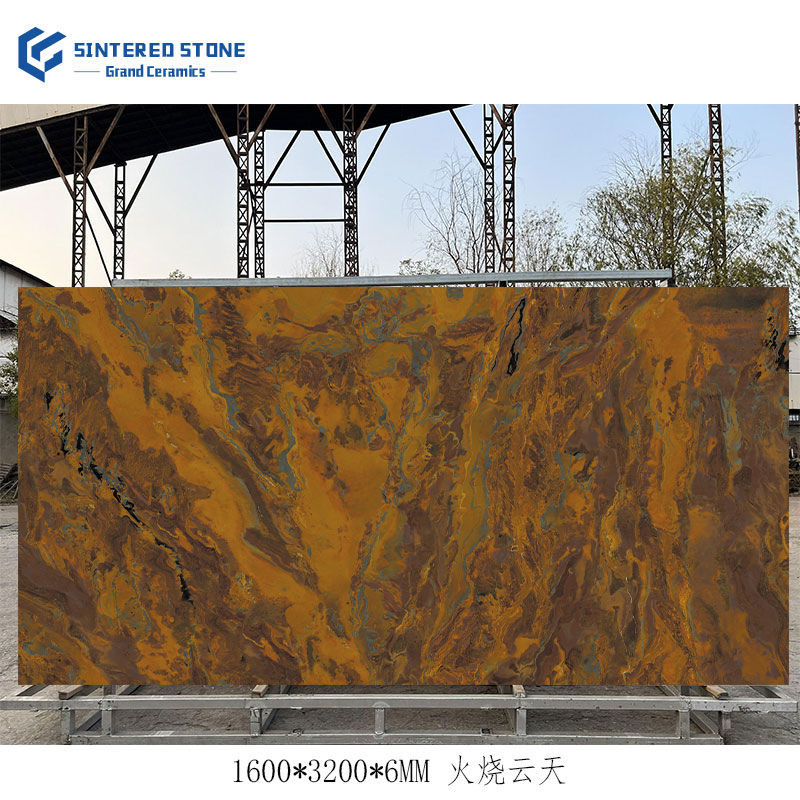 High Quality 1600X3200X6mm Sintered Stone Large Slab Customizable Size for Outdoor Dining Living Room Hall for Coffee Table