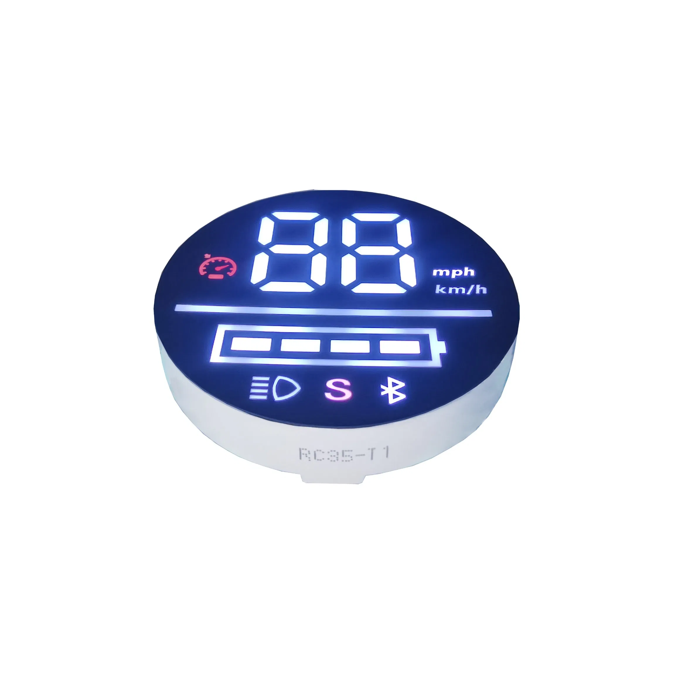Super Bright White Color Custom Segment LED Display 35mm Diameter for Electromobile