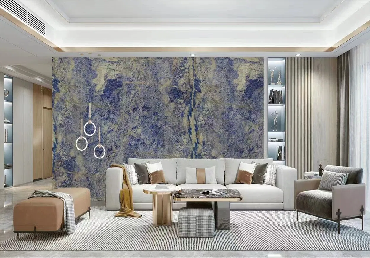 Luxury Bolivia Blue Natural Quartzite Slabs for Table Kitchen Countertop