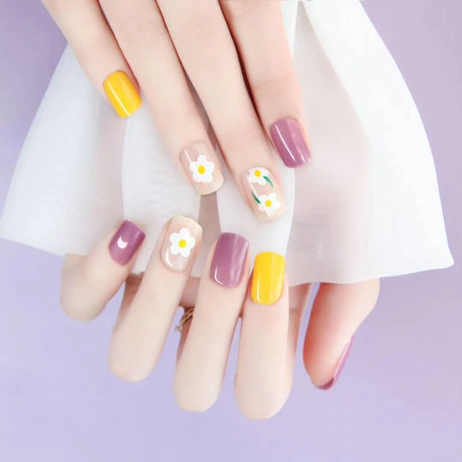 Wholesale 24PCS Artificial Fingernails ABS Plastic Beauty Nails for Nail Art