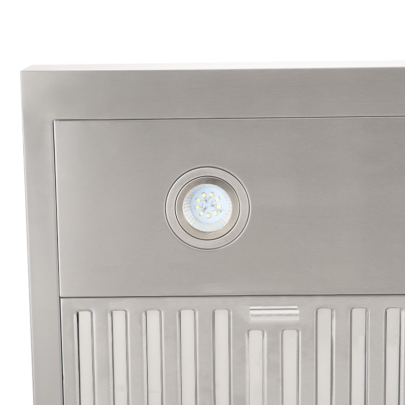 Sleek Black Kitchen Range Hood, 55dB Noise Level, 900 Cfm Power