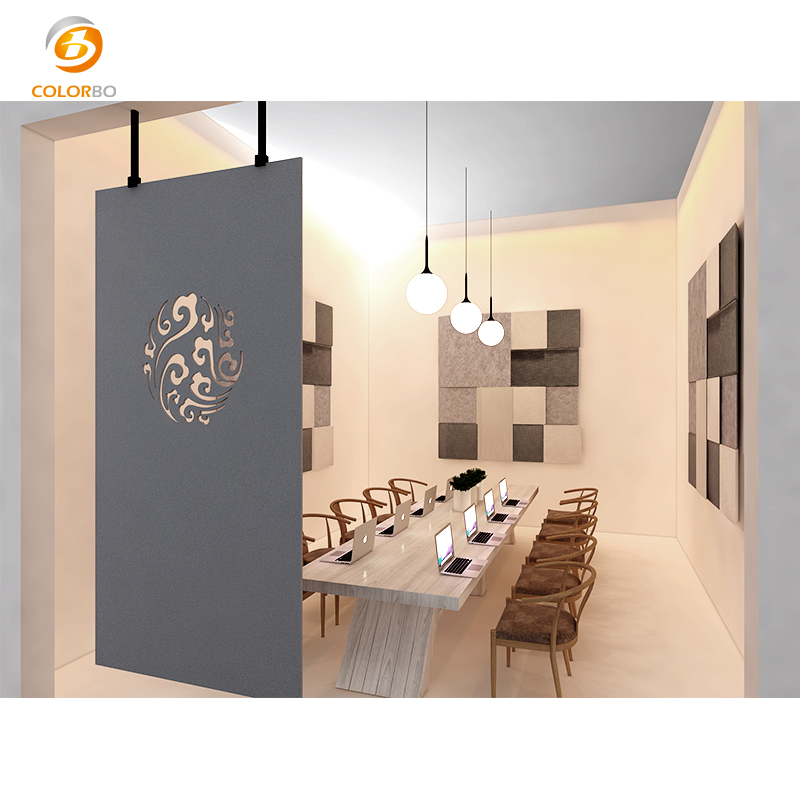 Hollowing Panel Modern Design Acoustic Padded Divider Hanging Screen with Good Service