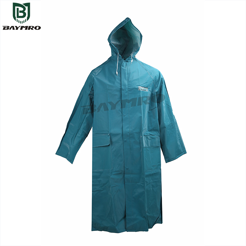 Wholesale Waterproof Reflective Strips Outdoor Riding Storm Rain Poncho PVC Polyester Raincoat En20471