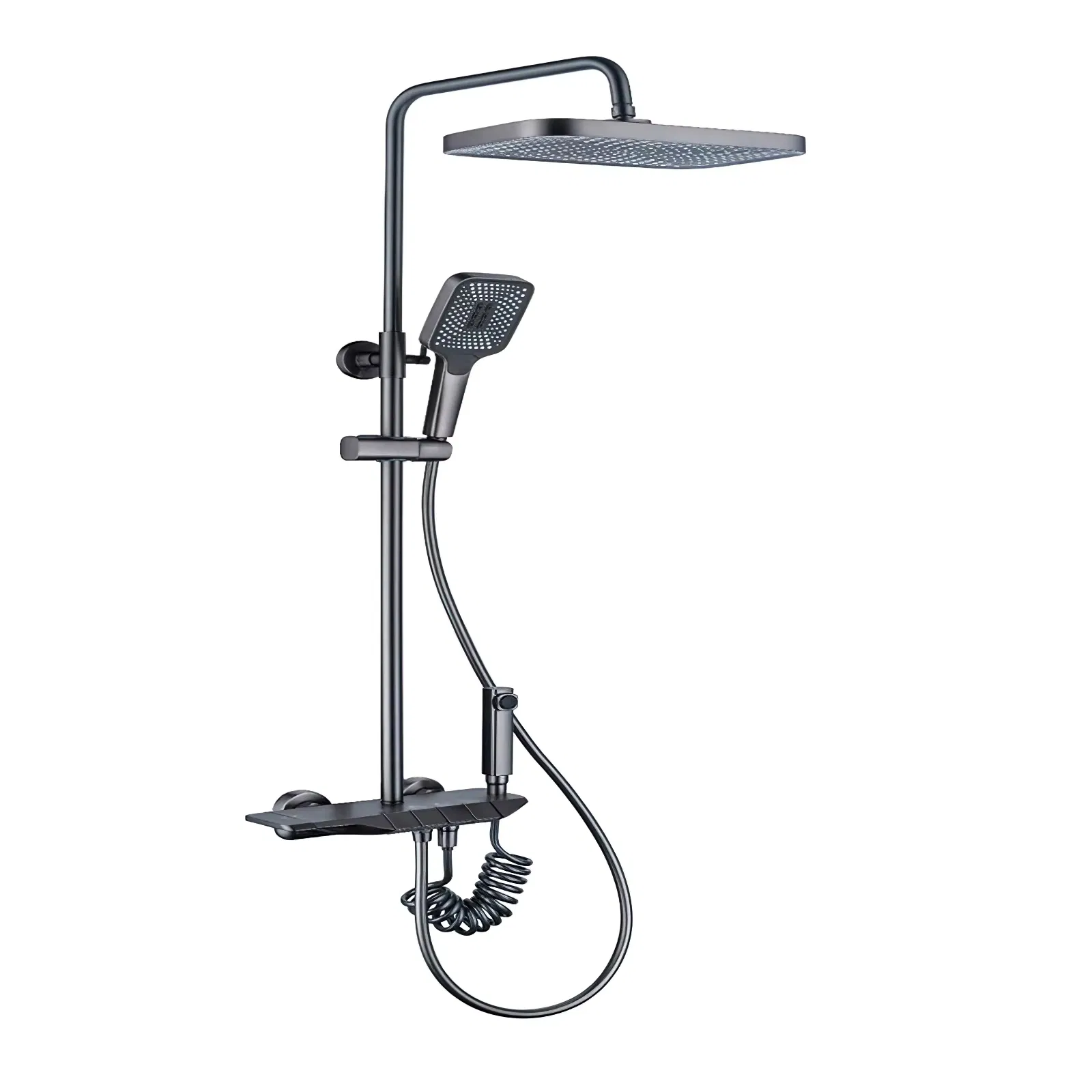 Luxury Wall Mounted Shower Set Hot&Cold Shower System Multifunction Piano Keys Style Shower Head Set for Bathroom