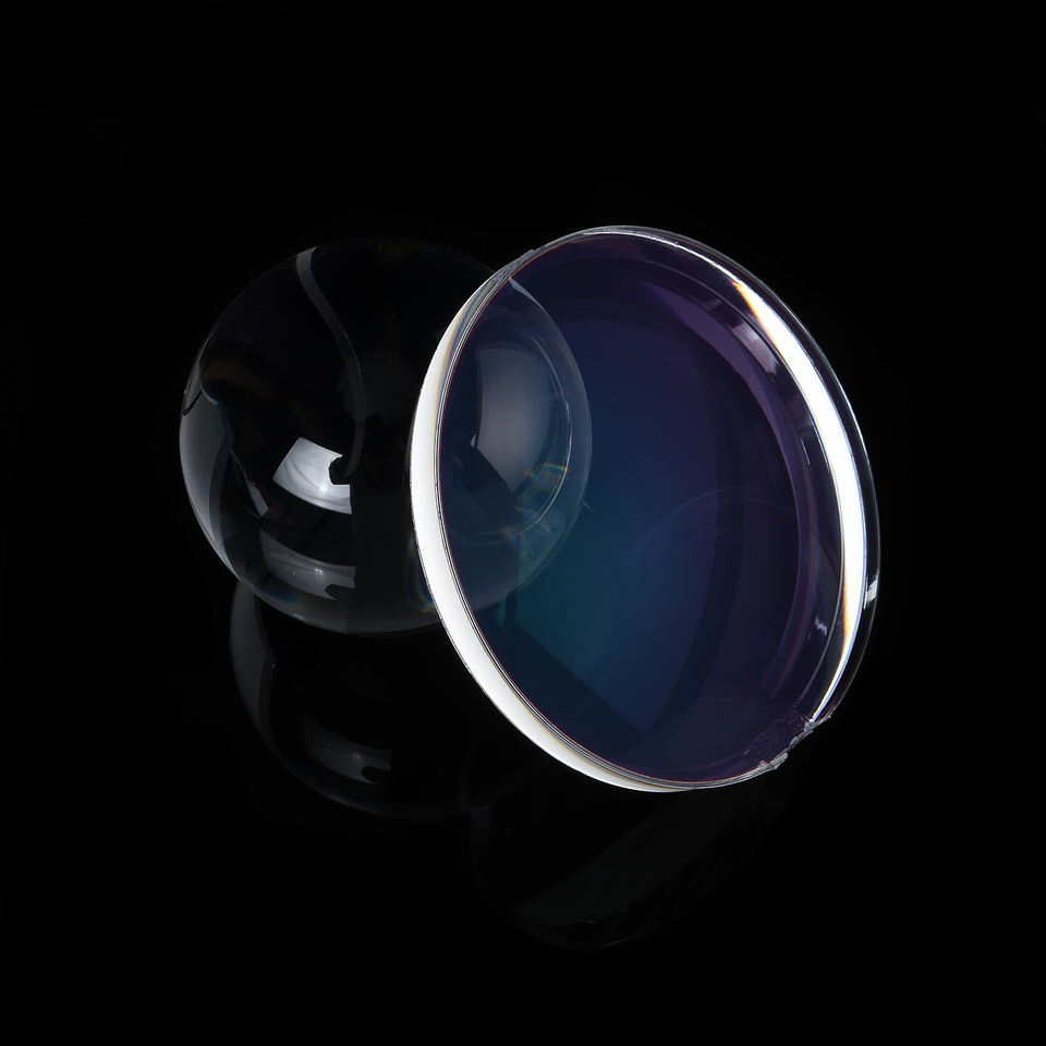 Wholesale 1.59 Clear Cut Block Eyeglasses PC Single Vision Photochromic Light Blue Hmc Coating Polycarbonate Resin Lenses