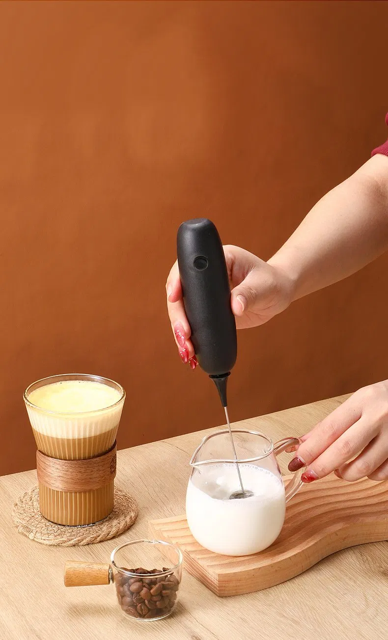 2025 Bakeware Stainless Steel Electric Egg Beater Battery Coffee Blender Milk Electric Frother Kitchen Tool Milk Frother Handheld