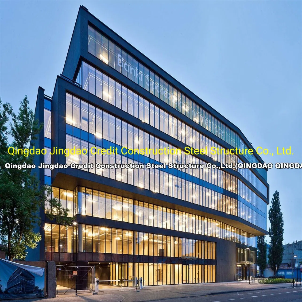 Glass Curtain Wall Steel Frame and Glass Facade High Rise
