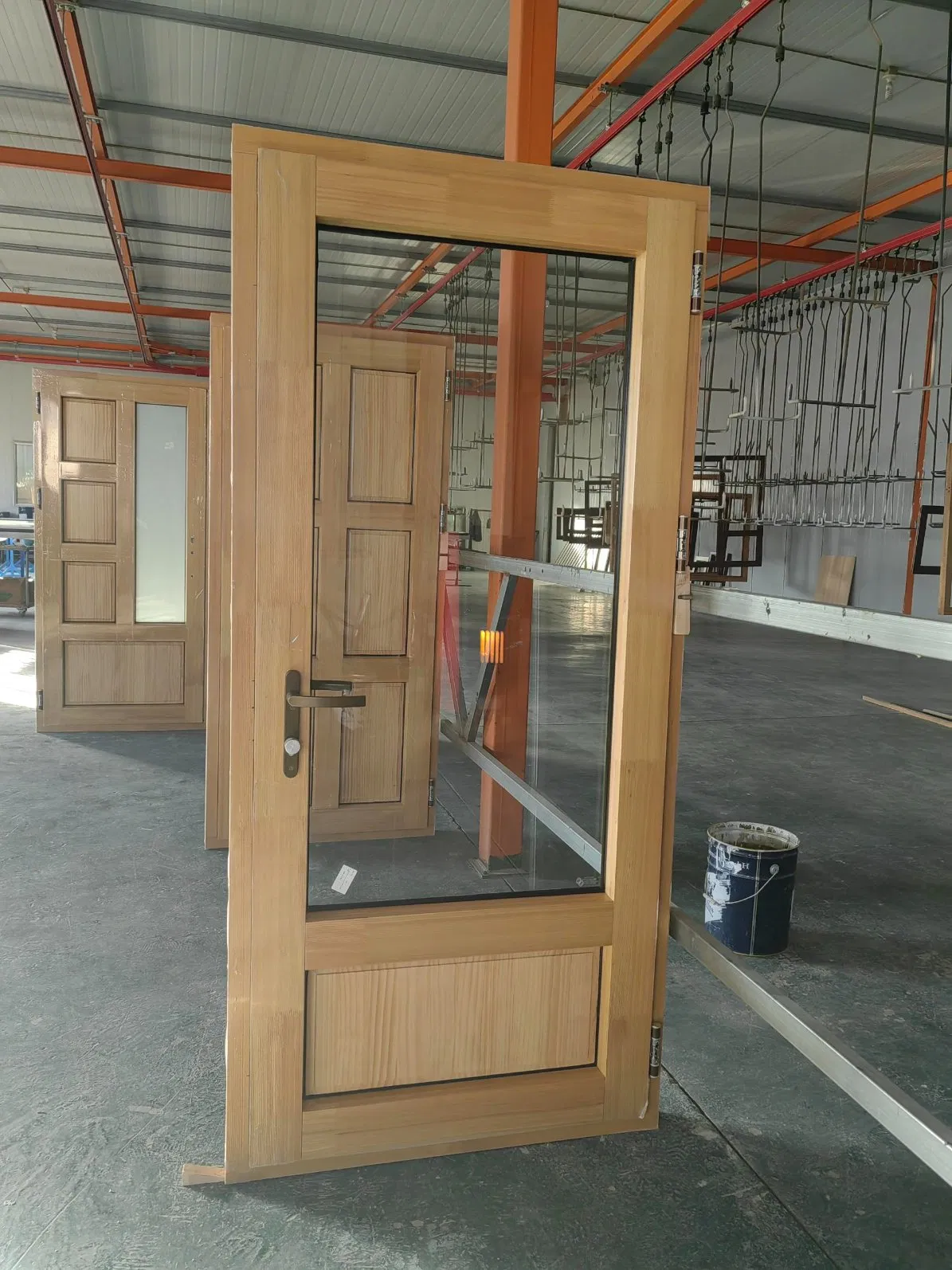 Penjoy Factory Customize High Quality Aluminum Clad Wood Door House Exterior Door
