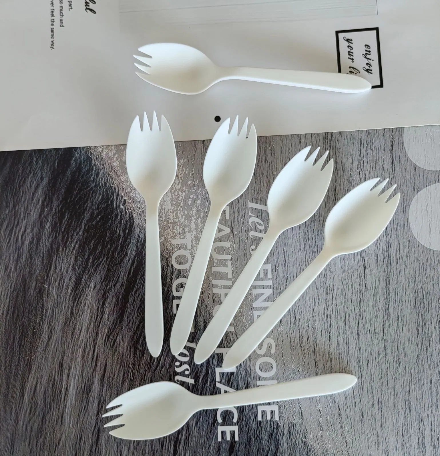 Compostable Biodegradable Utensils PLA Disposable Cutlery Spork Single Use Biodegradable