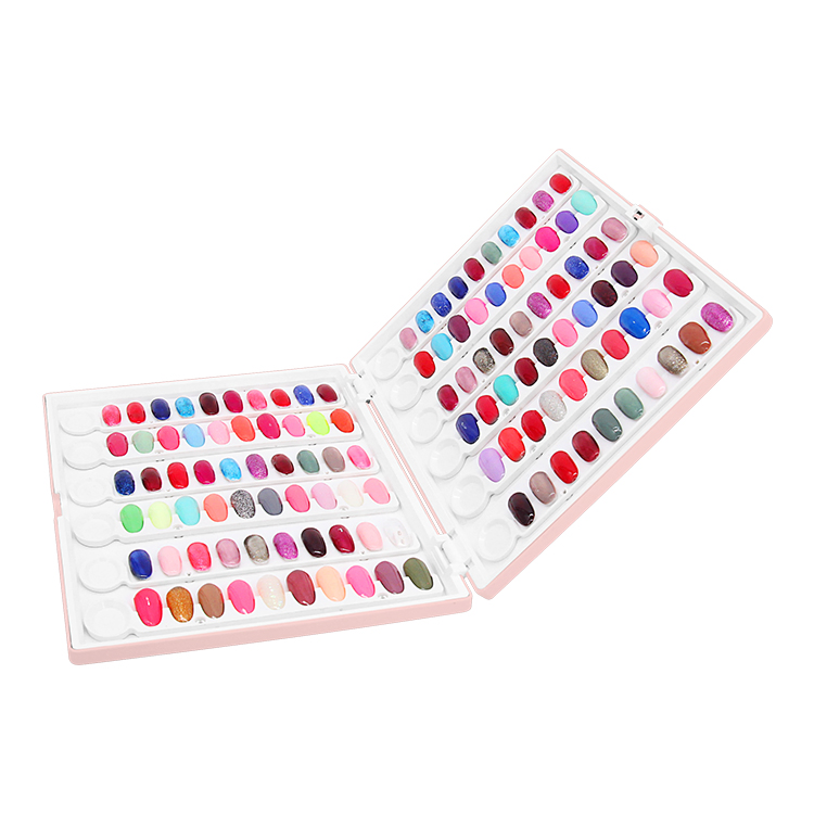 150 Colors Portable Acrylic Nail Art Color Chart Display Book with Detachable Nail Art Tips & Holder