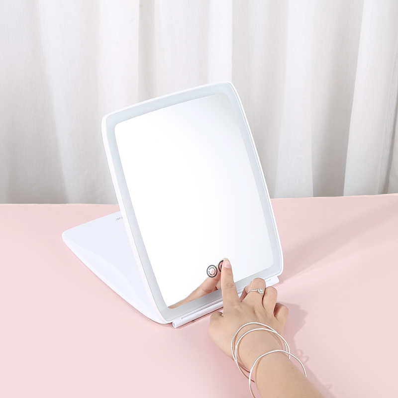 Chargeable Travel Makeup Vanity Mirror with LED Lights Portable Lighted Makeup Beauty Mirror LED Table Mirror Gmx1608