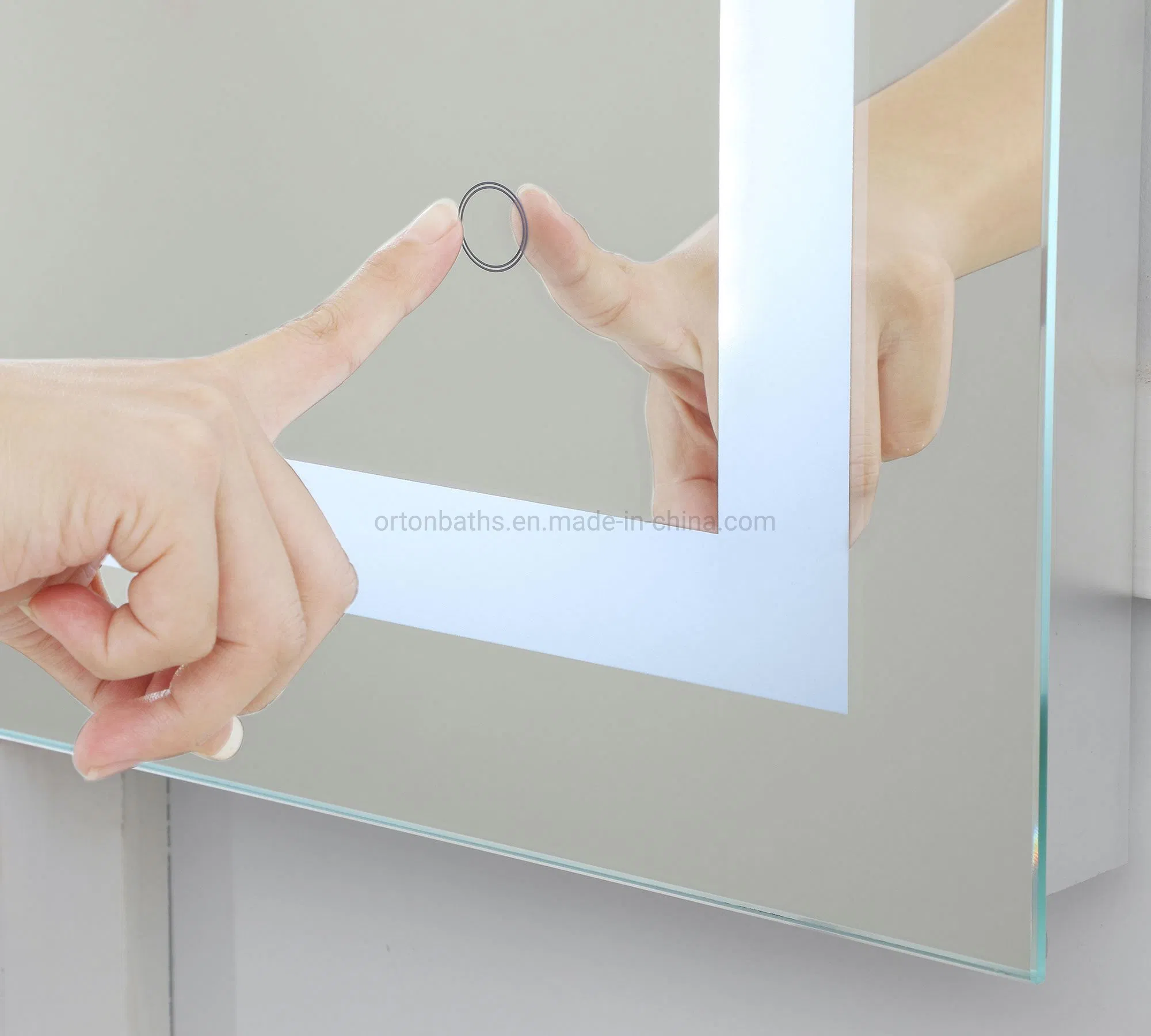 Ortonbath 20X28 LED Sensor Mirror, Human Body Induction Vanity Mirror, Illuminated Dimmable Anti Fog IP44 Waterproof+Vertical & Horizontal Backlit Bathroom Wall