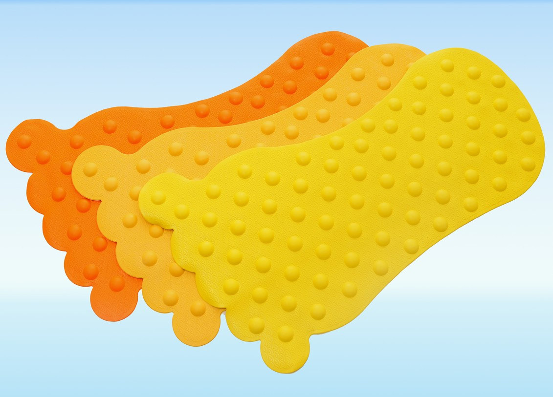 Fish Shape Natural Rubber Silicone Rubber Non Slip Bath Mat Shower Mat Back with Sucker Disks
