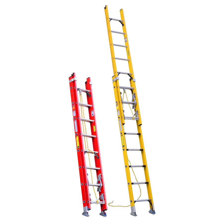 Factory Direct Sale 16 20 24 28 32 36 40 Step Fiberglass Extension Ladder
