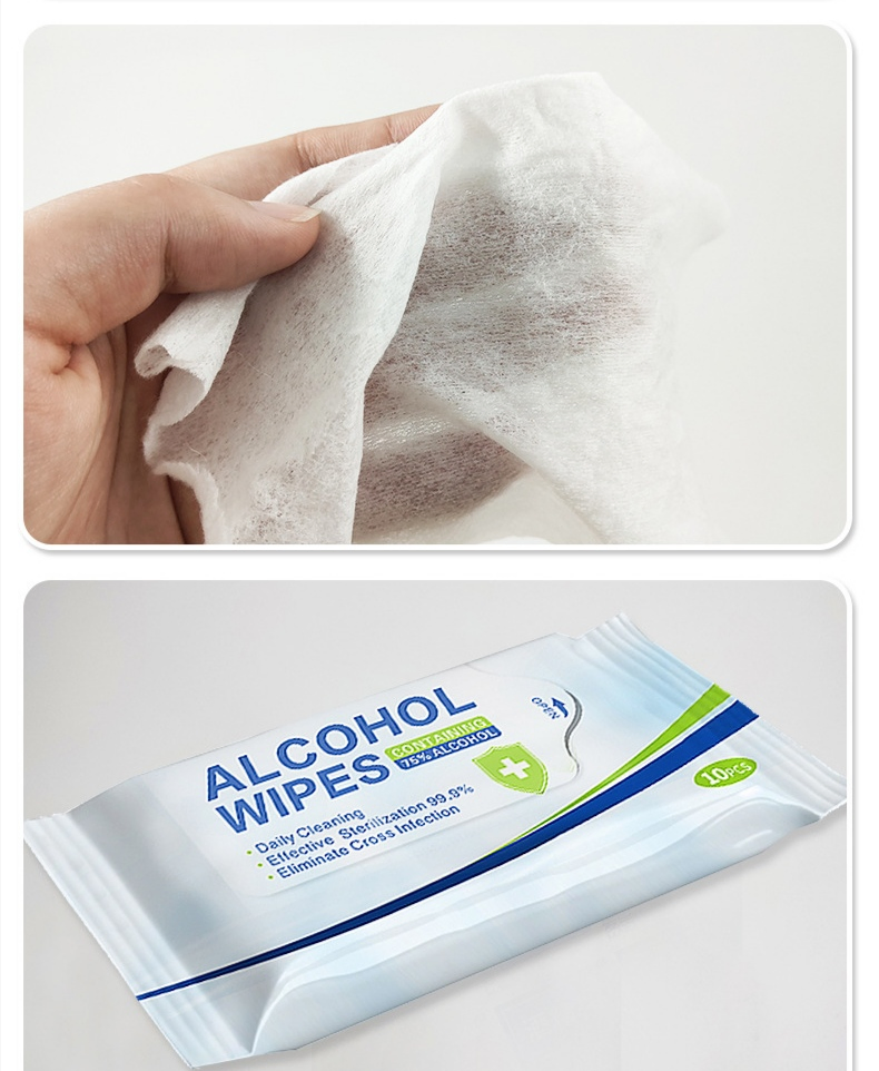 10 Pieces of Ethanol Disinfection and Sterilization Wet Wipes 75% Alcohol Wipe