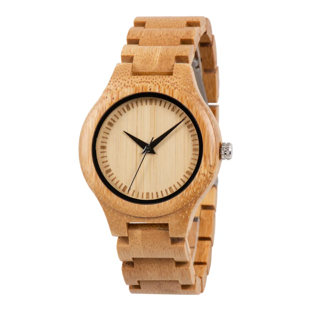 Mens Wood Watch Women's Bamboo Wood Watch Quartz Wooden Watch