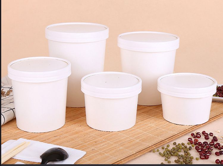 Биоразлагаемая бумажная миска для лапши с крышкой