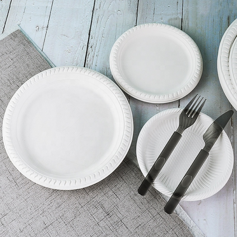 Modern Latest Custom-Made Disposable Biodegradable Cornstarch Dinner Round Plates