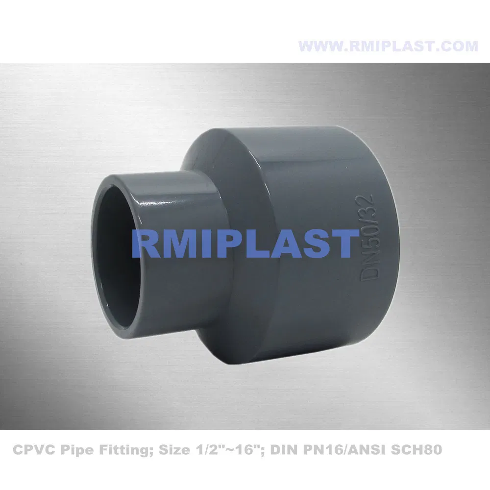CPVC Pipe of DIN Pn16 Plastic Socket Welding Pipes Dark Grey Tube for Industrial Use