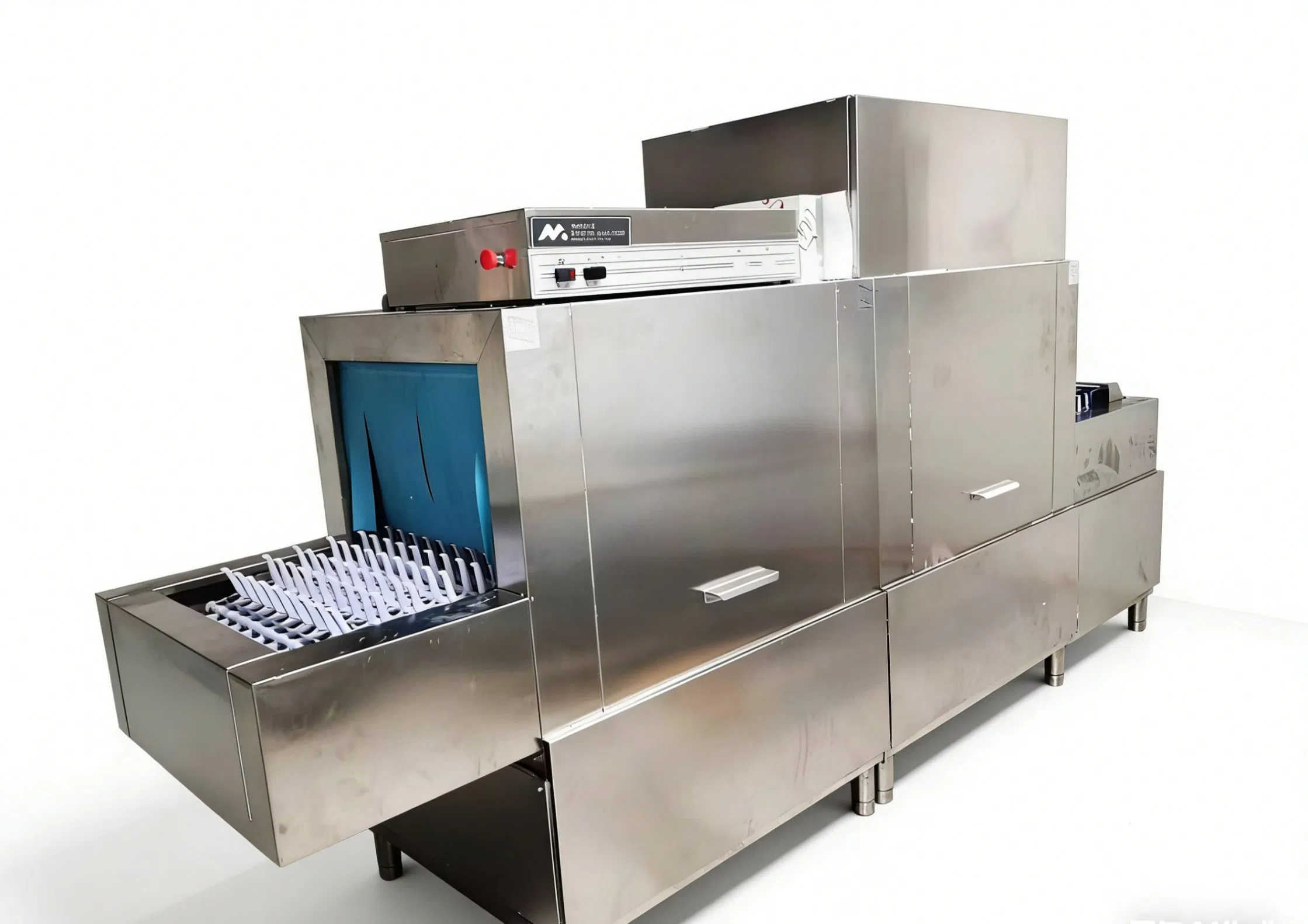 Restaurant Hotel Equipment Commercial Automatic Conveyor Channel Dishwasher for Racks with Dryer