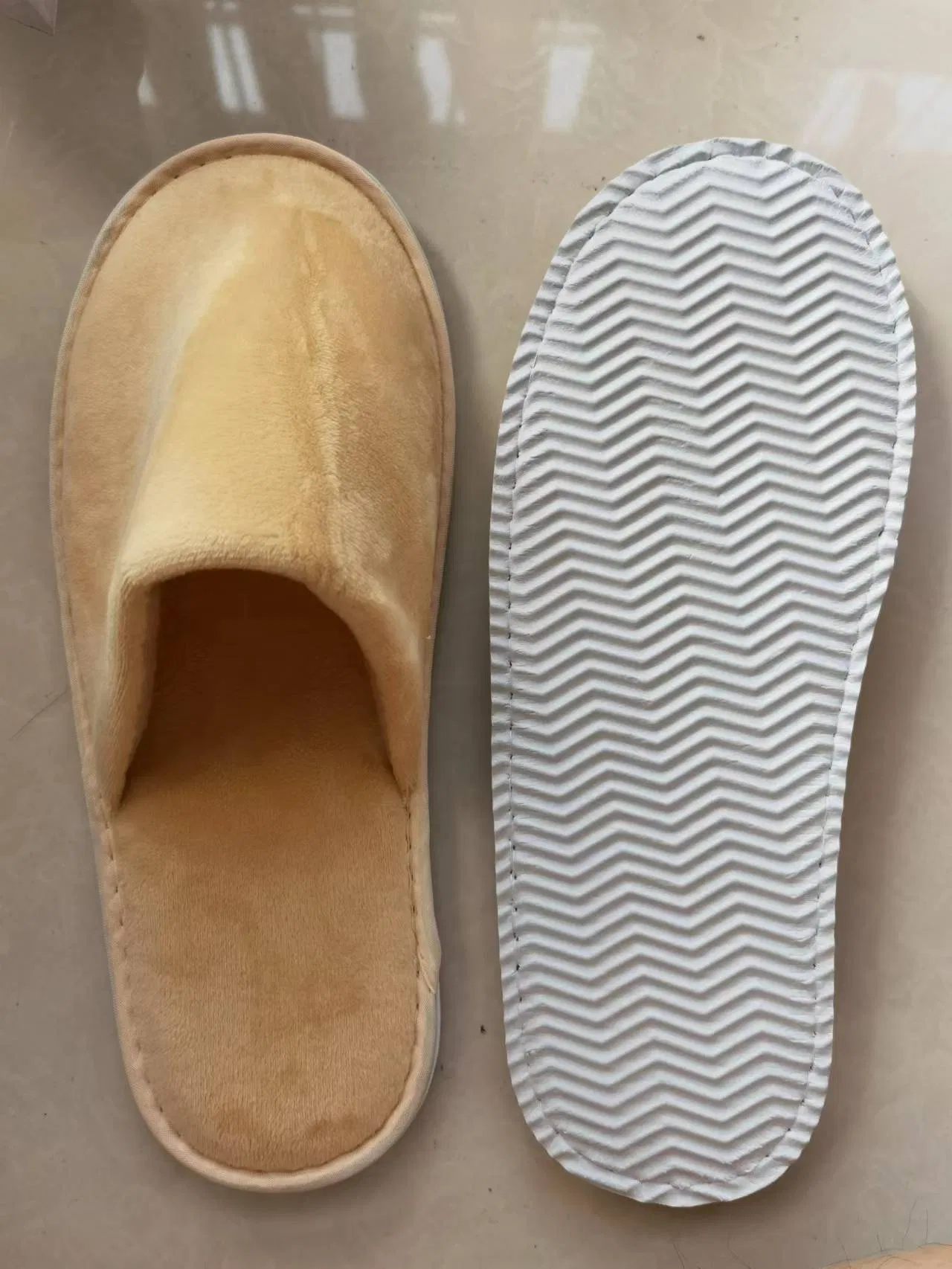 Disposable Closed Toe Hotel Indoor Unisex Plain White SPA Slipper Shoes