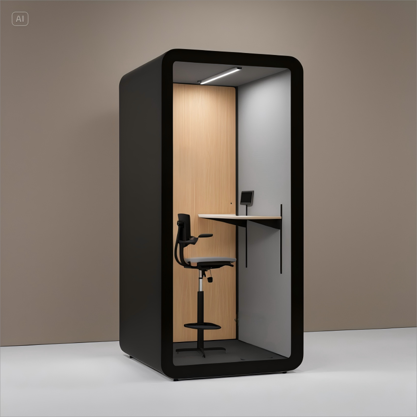 Soundproof Phone Booth: ISO14001 Certified with Modern Aluminum Design