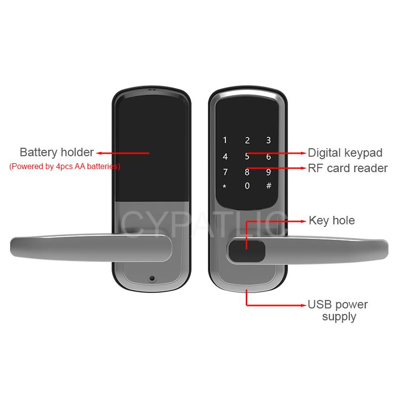 Tthotel Online Cloud Bluetooth Knob Door Lock for Wooden Door