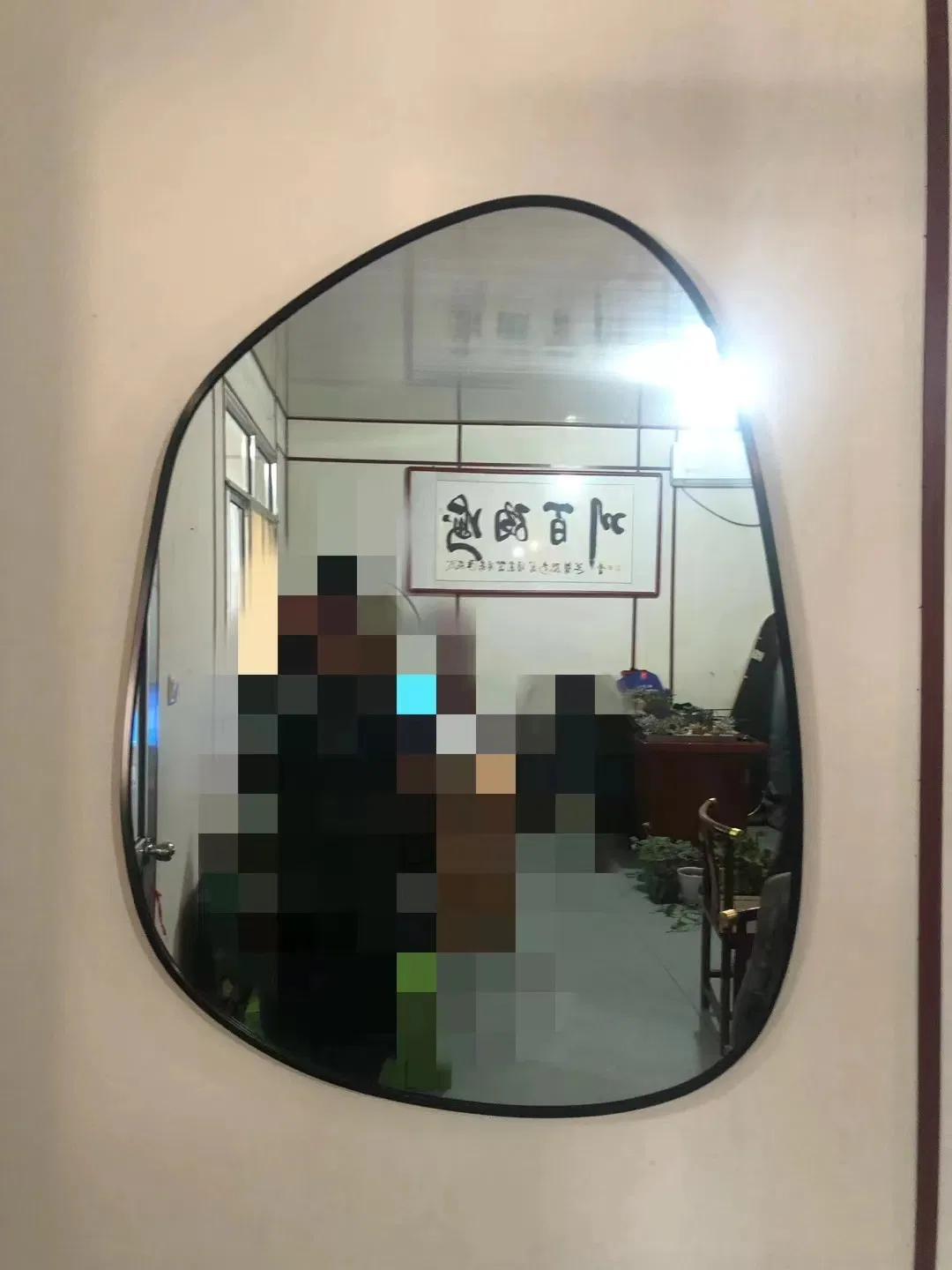 Octagon Aluminum Golden Framed Mirror