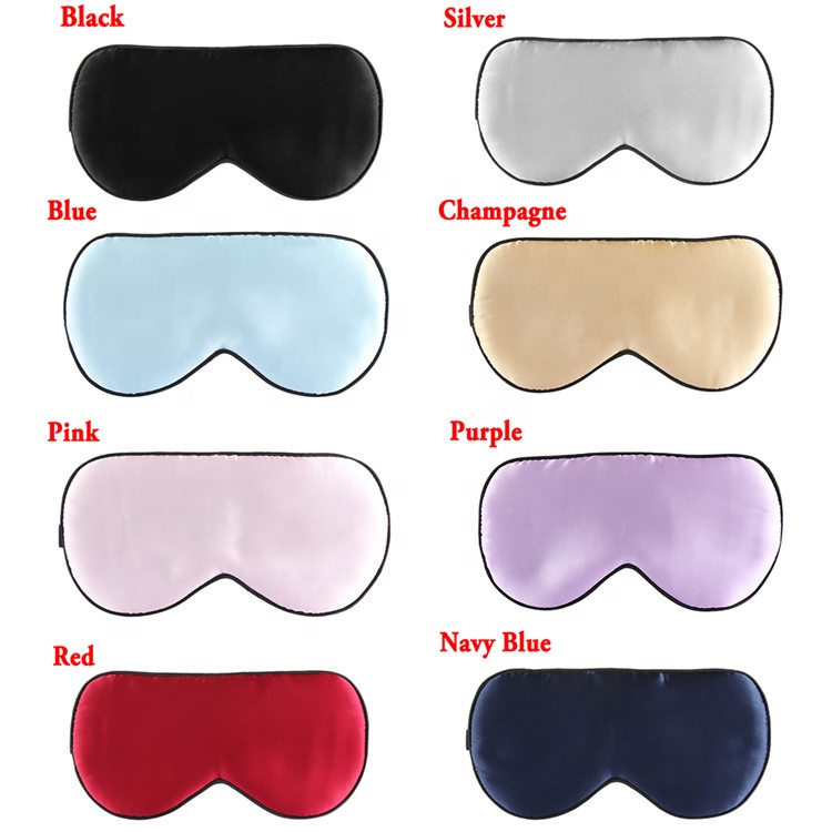 Hot Sale Custom Logo Printed 100% Light Blocking Silk Sleep Eye Mask