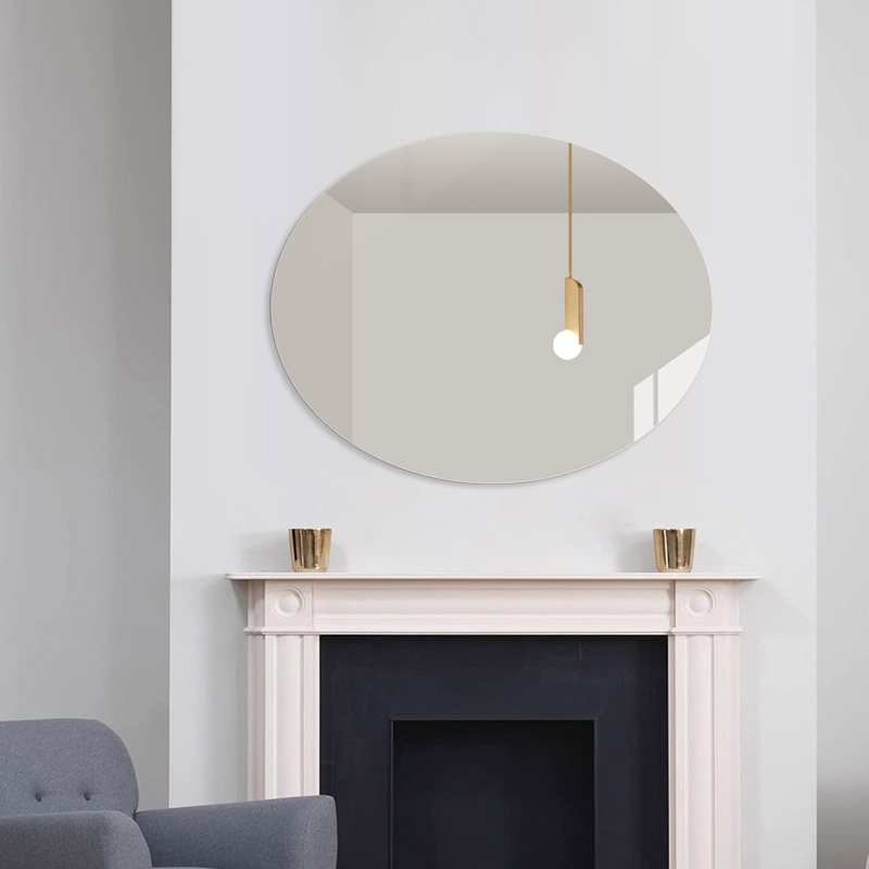 Living Room Bedroom Oval Irregular Mirror Wall Decor Frameless Bathroom Vanity Glass Mirrors