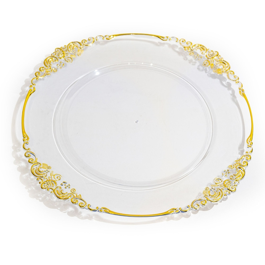 Eco Friendly Transparent Color PP Material Plastic Disposable Scratch-Resistant Charger Plate