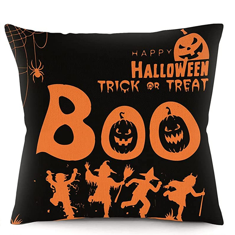 Halloween Fall Cushion Cover 18X18 Inches Trick or Treat Farmhouse Decor Home Throw Pillow Covers for Couch Decorations