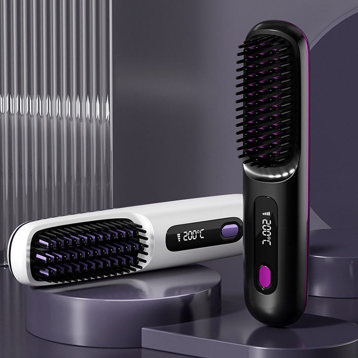 Cordless Hot Comb Hair Brush for Women with Overcharge Protection, Quick Heat in 20s, Perfect for on-The-Go Styling