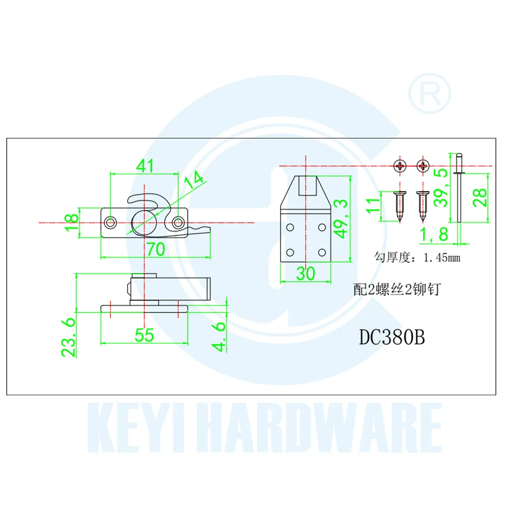 Keyi Metal DC-380b Crescent Lock for Sliding Window