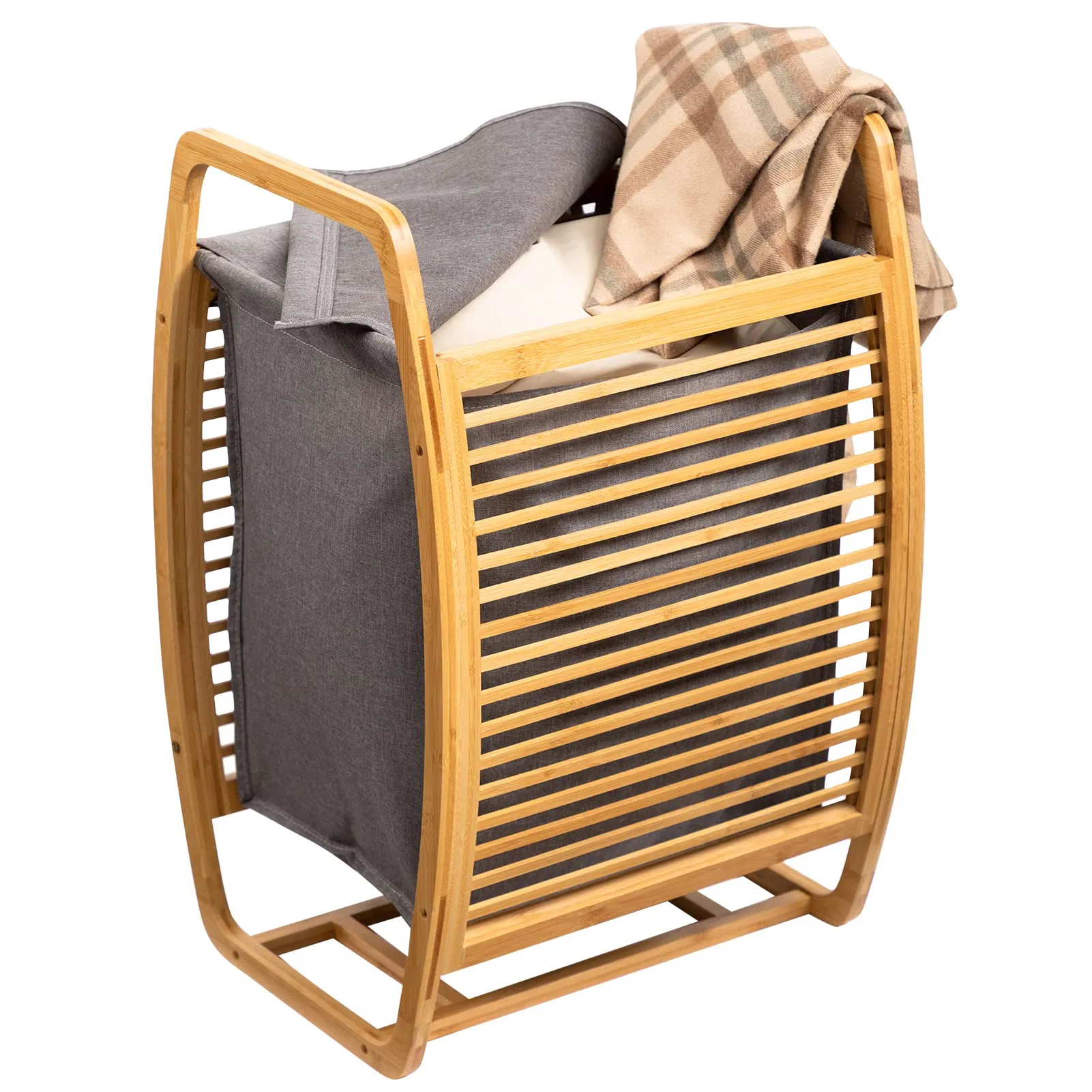 Bamboo Laundry Hamper, Large Capacity Clothes Basket, Storage Basket for Bathroom