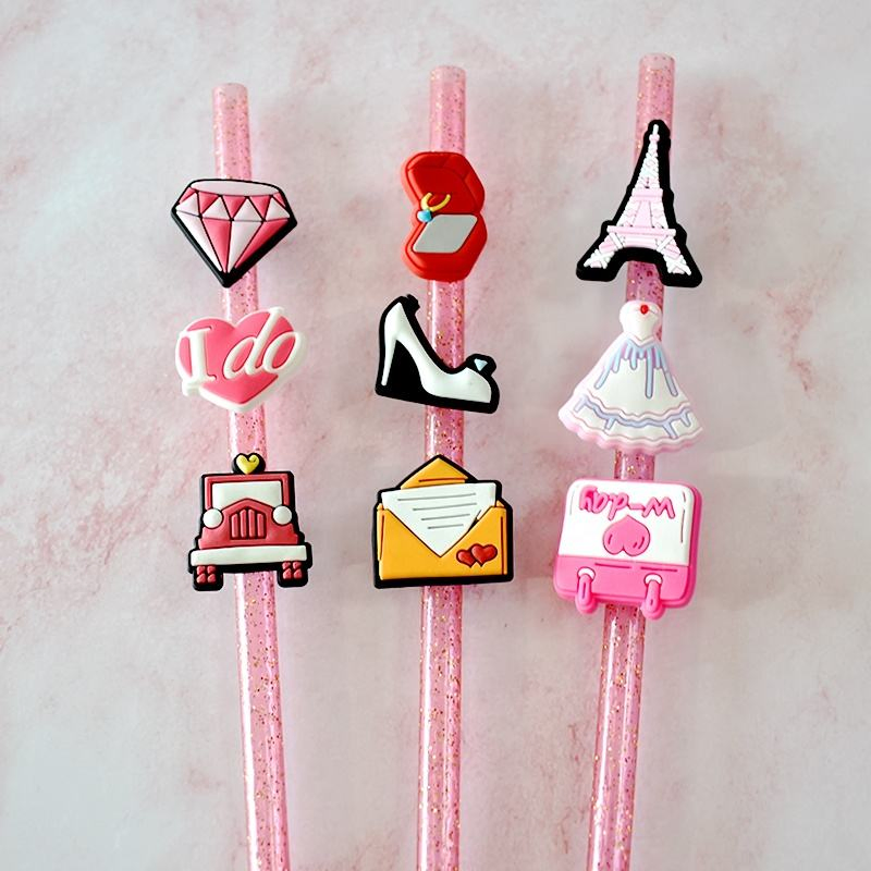 Colorful Silicone Straw Toppers for Tumblers and Beverages