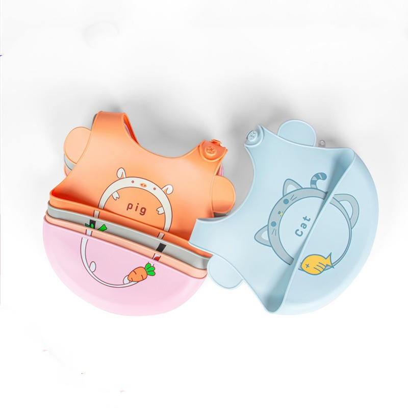 OEM ODM Baby Silicone Material Super Soft Waterproof Cartoon Cute Children's Bib