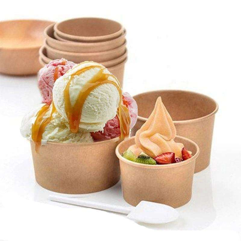 4oz 6oz 8oz 10oz 14oz 15oz 16oz Custom Printed Soup Kraft Paper Ice Cream Cup